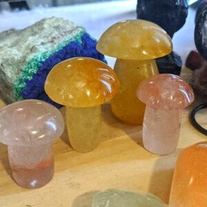 Mushroom Patch Quartz golden healer and rose fire quartz (4)